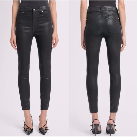 7 For All Mankind Denim - 7 for All Mankind - The Skinny Shimmering Jeans Black  Sz: 24 Retail $238